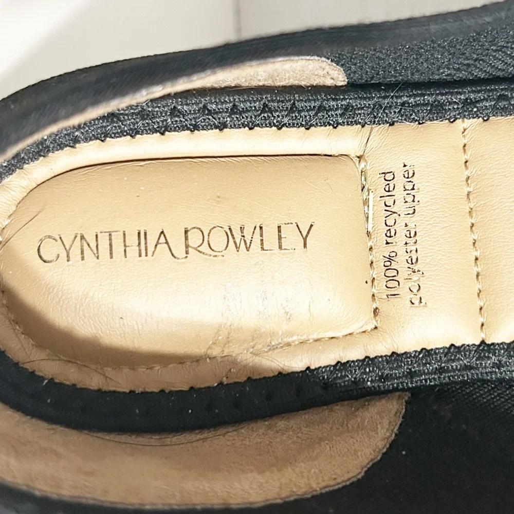 Cynthia Rowley Textile Pointed Toe Slip On Ballet Flats Cushion Heel and Footbed